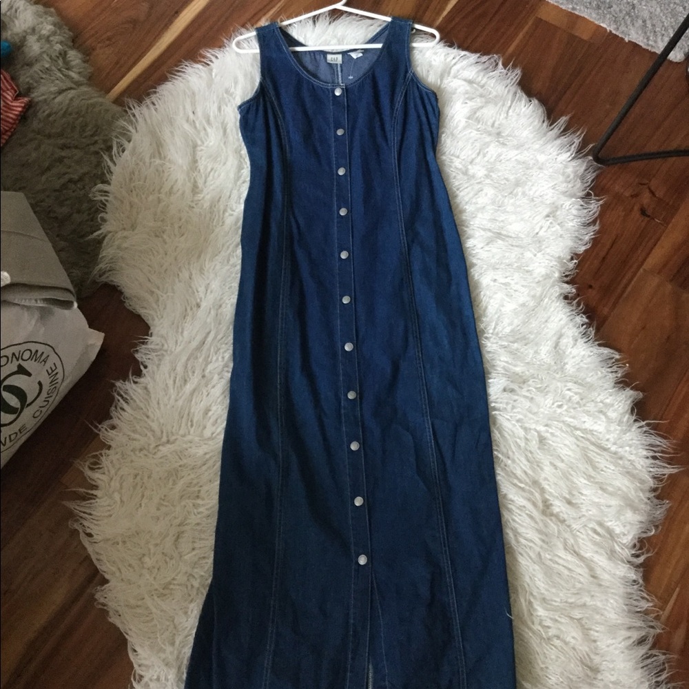Denim button up maxi dress